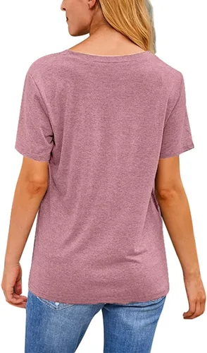 Miniatura 3 de MOUSYA Camiseta de manga corta con texto en inglés "I Run A Girl Gang" para mujer, camiseta casual de verano para mamá