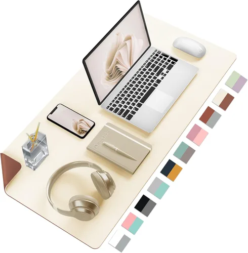 Miniatura 18 de Aothia Alfombrilla de escritorio de piel sintética de doble cara, antideslizante, grande, para mouse y escritorio para oficina, hogar, impermeable