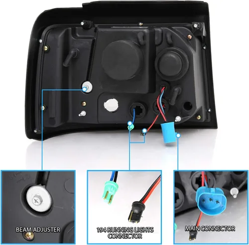 Miniatura 5 de AmeriLite - Conjunto de faros delanteros de proyector LED con barra de halo para Ford F-150/F250/F350/Bronco - Lado derecho del pasajero y lado