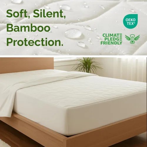 Miniatura 2 de Protector de colchón impermeable y refrescante - Funda de colchón tamaño Queen - Hecha de viscosa de bambú - Suave, transpirable, silenciosa