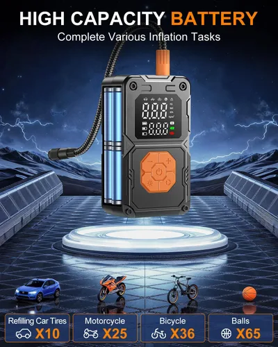 Miniatura 4 de Inflador de neumáticos, compresor de aire portátil, bomba de aire inalámbrica de 150 PSI para neumáticos de automóvil, bomba de neumáticos