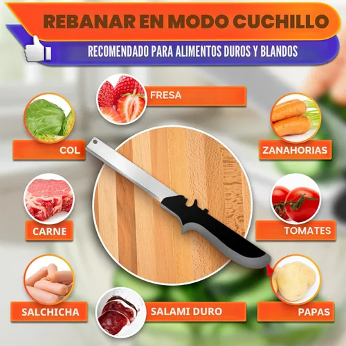 Miniatura 8 de Tijeras de cocina 2 en 1 para alimentos – Cuchillo de tomate de acero inoxidable de 9.5 pulgadas para picar verduras, frutas, queso, carne