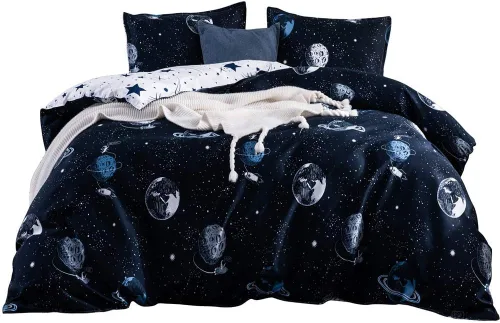 Miniatura 22 de Feelyou juego de funda de edredón y fundas de almohada de microfibra de poliéster suave para niños y niñas, diseño de mariposas, piñas, ciervos