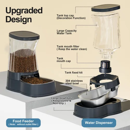 Miniatura 3 de Dispensador automático de agua por gravedad para perros, tazón dispensador de agua de acero inoxidable de 1 galón para perros y gatos, dispensador