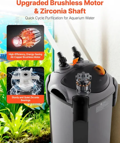 Miniatura 5 de VEVOR Filtro de recipiente de 224.5 GPH, filtro externo de acuario de 3 etapas con potente bomba, máquina de limpieza de circulación de agua