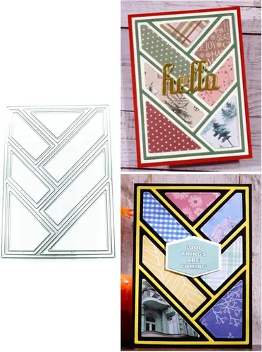Mvchifay Troqueles de corte para hacer tarjetas, troquelados de metal, herramienta de álbum de recortes, marco hueco, plantilla de perforación para
