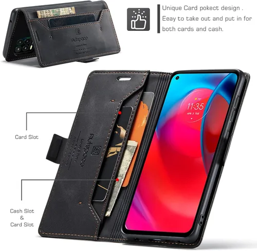 Miniatura 4 de HAII Funda para Moto G Stylus 5G 2021, de piel sintética, con tarjetero y soporte, cierre magnético, a prueba de golpes, para Motorola Moto G Stylus