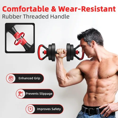 Miniatura 4 de Fitvids Adjustable Dumbbell Set, 40/60LBS Free Weight Set, Multi-Functional Portable Changeable Dumbbell Barbell Kettlebell Set for Home, Multiple