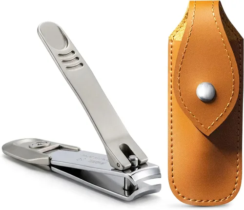 Cortauñas japonés de acero inoxidable con estuche de cuero (tamaño de la recisión S)