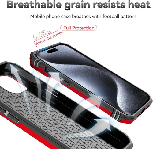 Miniatura 7 de SunStory Funda compatible con iPhone 15 con protector de pantalla HD, cubierta de cámara deslizante y soporte de anillo giratorio, [grado militar]