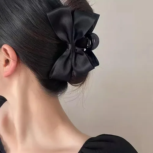 Miniatura 7 de Pinzas Premium para el Cabello para Mujeres: Pinzas de Garra con Lazo para Cabello Grueso y Delgado, Pinzas Grandes Antideslizantes con Lazo en Negro