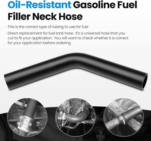 Miniatura 4 de Manguera de cuello de llenado de combustible de gasolina con 4 abrazaderas de manguera, manguera de combustible de 1 1/4 pulgadas de diámetro