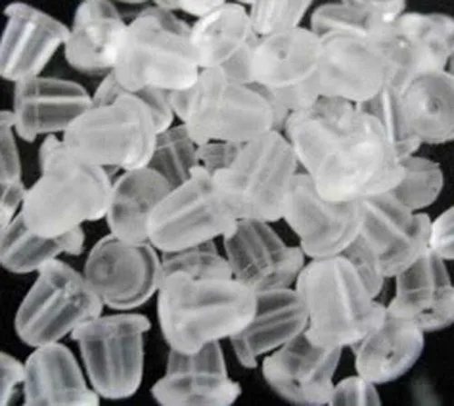 Miniatura 3 de YOYOSTORE 100 lotes de 0.118 in x 0.472 in de plástico transparente invisible de plástico en blanco Pines de pendientes Post Back Stud Hallazgos Pad