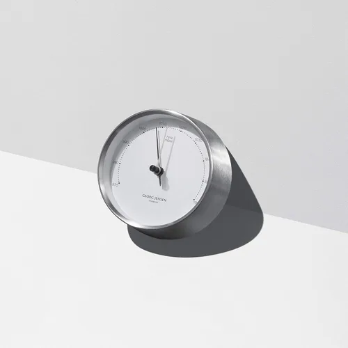 Miniatura 4 de Georg Jensen Henning Koppel barómetro 3.9 inch acero/Blanco