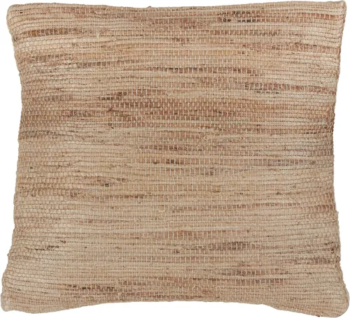 SARO LIFESTYLE Chindi Collection - Almohada de yute rellena de plumón, 18 pulgadas, natural