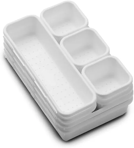 Miniatura 5 de Madesmart Paquete de compartimentos con enclavamiento, blanco, 8 piezas