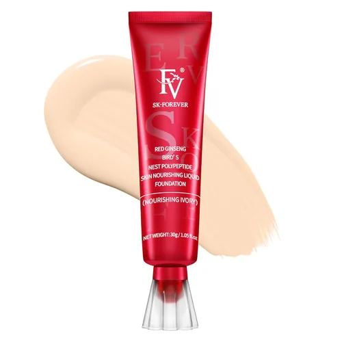 Miniatura 13 de FV Base de maquillaje líquida dewy, fórmula hidratante suave y ligera, cobertura media-completa de larga duración con acabado natural, base Beige