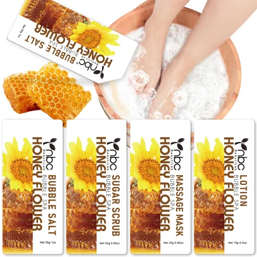 Miniatura 29 de Juego de spa de pedicura para pies, kit de pedicura para el hogar con sal de baño, loción hidratante de crema exfoliante para pies, cuidado de pies