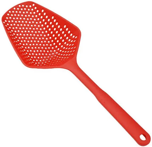 Miniatura 10 de SEIWEI Cuchara coladora grande, colador de herramientas de mango largo, cuchara de drenaje, colador de pasta resistente al calor, cocina para Azul