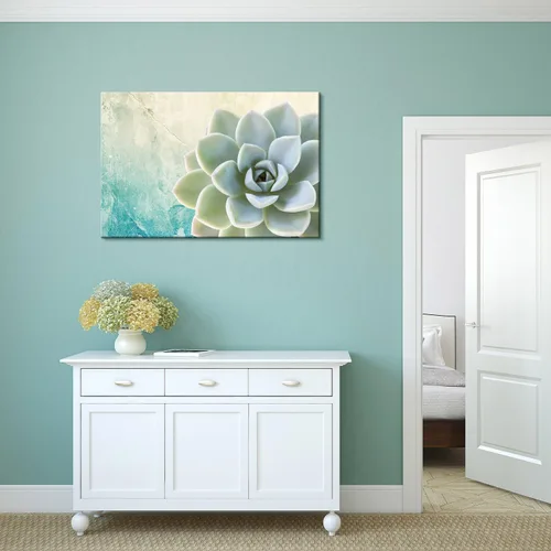 Miniatura 2 de wall26 Lienzo decorativo para pared, diseño de planta suculenta sobre fondo de estilo retro, arte moderno para el hogar, listo para colgar, 12.0 x