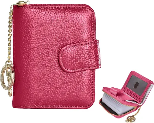 Miniatura 9 de Beurlike billetera de cuero, con tarjetero con bloqueo RFID, organizador, billetera segura para mujer