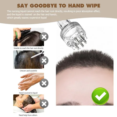 Miniatura 3 de Peine aplicador para el cuero cabelludo, herramienta aplicadora de Minoxidil, aceite capilar esencial y suero líquido para masaje y crecimiento