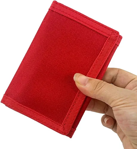 Miniatura 5 de Cartera de lona triple RFID para deportes al aire libre para hombres lindo monedero con cremallera y bolsillo frontal para niños color camuflaje
