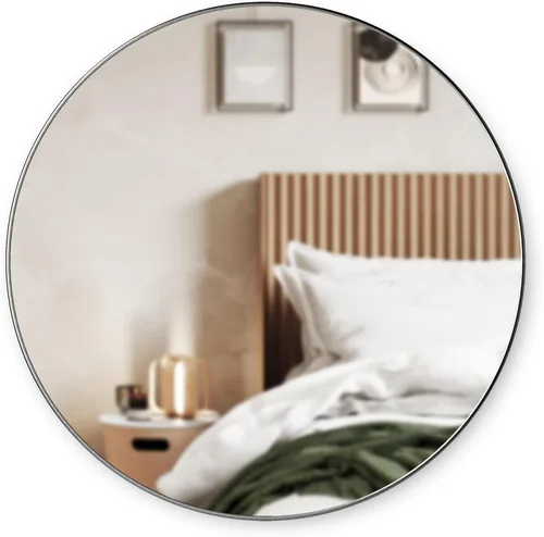 Miniatura 9 de Umbra Hub - Espejo de pared redondo con marco de goma, estilo moderno para baño, entrada, sala de estar y más, 24 pulgadas, color negro