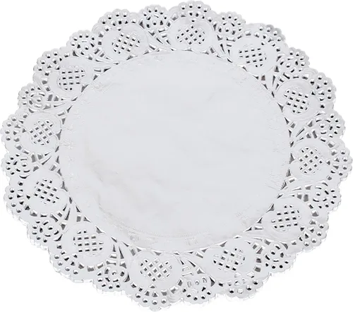 Miniatura 9 de 100 manteles individuales redondos de 12 pulgadas con encaje dorado para pasteles, manualidades, fiestas, bodas, decoración de vajilla, 100