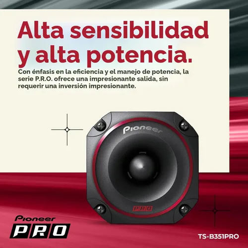Miniatura 4 de Pioneer Tweeters TS-B351PRO de la serie P.R.O. de 3.5 pulgadas (par) – 250 W máximo, perfecto para construcciones de alto SPL y audio de coche