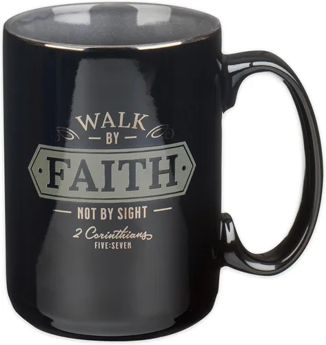 Miniatura 23 de Christian Art Gifts Taza grande de cerámica inspiradora con escritura bíblica para café y té para hombres: Versículo bíblico que anima al hombre