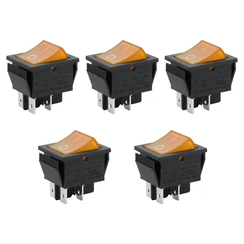 Miniatura 9 de BAOMAIN Interruptor basculante DPST, encendido/apagado de 4 pines 16A 250 V CA, interruptor de alimentación iluminado LED rojo, reconocido por UL