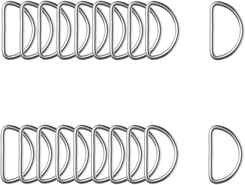 Miniatura 11 de 20 piezas de anillos en D de 1" (25mm) soldados de metal fuerte bronce semi-circular para collares de mascotas, hardware, bolsas, anillo de hebilla