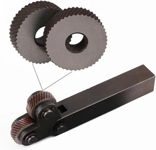 Miniatura 8 de TEHAUX Rueda de moleteado de acero de alta resistencia 4pcs Cabeza de pivote para torno Herramienta de moleteado grueso