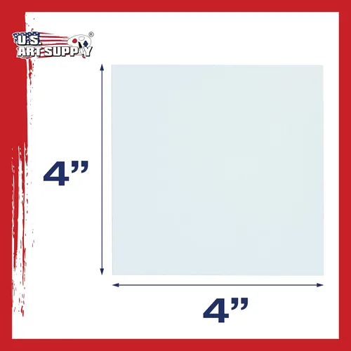 Miniatura 3 de U.S. Art Supply Paneles de lienzo artístico de 4 x 4 pulgadas, paquete de 24 unidades, lienzos de algodón pesado de 8 onzas sin ácidos para pintar