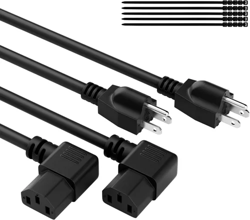 Miniatura 10 de Elecan Cable de alimentación de repuesto de 3 clavijas de 50 pies, cable de alimentación flexible y duradero a prueba de calor para dispositivos CA