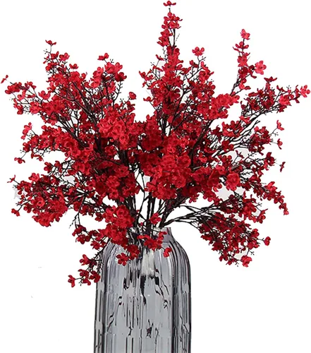 Miniatura 33 de JAKY-Global Flores Artificiales de Tela Aliento de Bebé 12 Ramos Plantas de Seda Falsas Europeas Decoración de Boda Fiesta Ramos de Tacto Real DIY