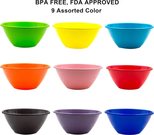 Miniatura 2 de Youngever Cuencos de plástico de 32 onzas, cuencos grandes para cereales, cuencos de sopa grandes, juego de 9 en 9 colores surtidos