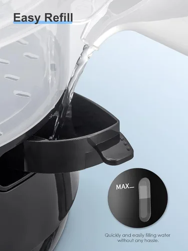 Miniatura 6 de Vaporizador eléctrico de 3 niveles para cocinar, vaporizador de verduras de 13.7 cuartos de galón para cocción simultánea rápida, vaporizador