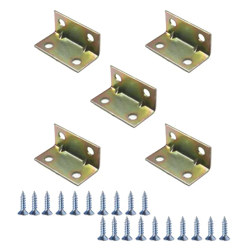 Miniatura 12 de Soporte de esquina de metal de 0.87 x 0.67 pulgadas, soportes de ángulo interno de 90 grados, soportes en forma de L, cierre de junta con tornillos