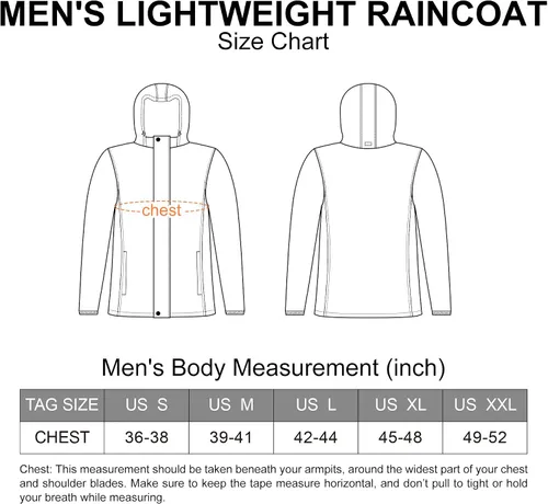 Miniatura 6 de Outdoor Ventures Caspar - Chubasquero impermeable para hombre, con capucha, para lluvia