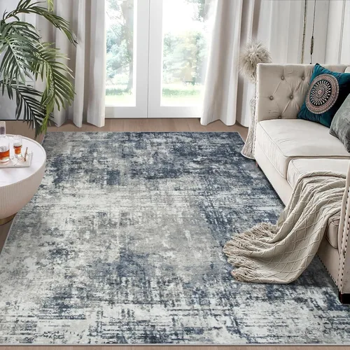 Miniatura 20 de Alfombra lavable de 4 x 6 pies para sala de estar, alfombra grande moderna para comedor y dormitorio, antideslizante, pelo bajo, 4 x 6 pulgadas