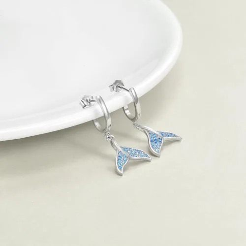 Miniatura 3 de Aretes de plata de ley 925 para mujer, aretes hipoalergénicos, Plata de ley, Circonia cúbica