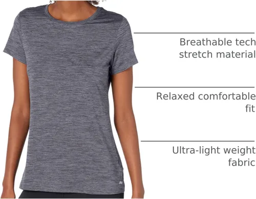 Miniatura 134 de Amazon Essentials Camiseta de manga corta con cuello redondo para mujer, de secado rápido, para entrenamiento, gimnasio, paquete múltiple