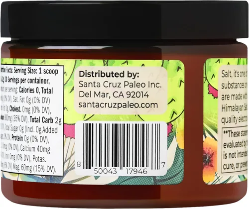 Miniatura 6 de Santa Cruz Paleo Electrolítico en polvo, sabor a tuna y sin azúcar, mezcla de bebida de hidratación con sal rosa del Himalaya, sal marina, glicinato