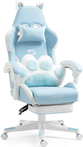 Miniatura 16 de Gaming Chair, Home Office Computer Chair, Ergonomic Executive Swivel Rolling Chair with Footrest Comfortable Headrest and Lumbar Support for Back