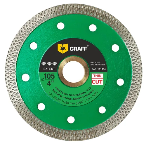 Miniatura 13 de (Paquete de 3, 4 ½ pulgadas) Hoja de Diamante GRAFF para Amoladora Angular - Rueda de Corte de Diamante para Cortar Piedra, Mármol, Granito