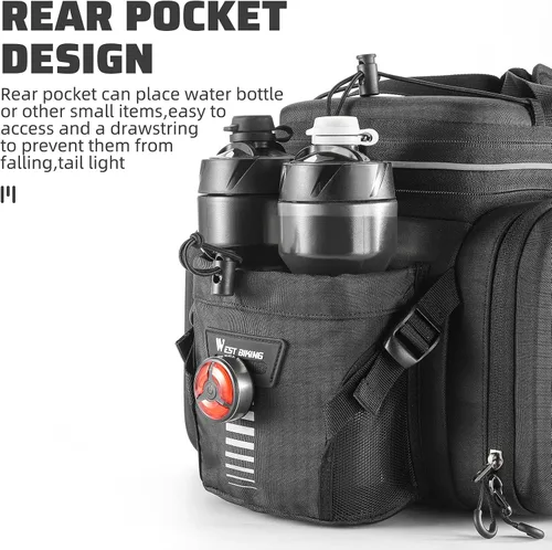 Miniatura 4 de Bolsas para bicicletas impermeables para el portaequipajes trasero Bolsa de alforjas de gran capacidad de 35L con fondo extra acolchado de espuma