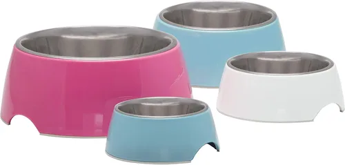 Miniatura 2 de Loving Pets - Cuenco retro para comida para perros, cuenco elevado de acero inoxidable para mascotas, sin punta, a prueba de derrames