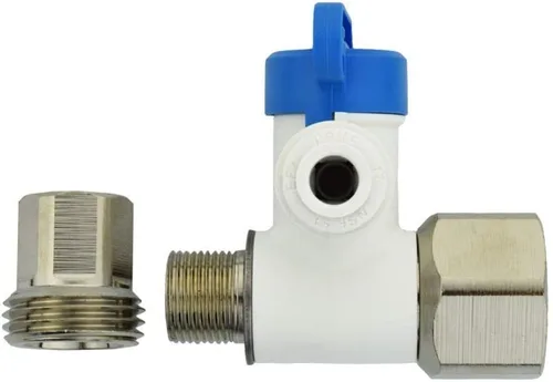 Miniatura 2 de John Guest Speedfit Válvula adaptadora de tope angular de 1/2 x 3/8 x 1/4 pulgadas, empuje para conectar accesorios de plomería de plástico